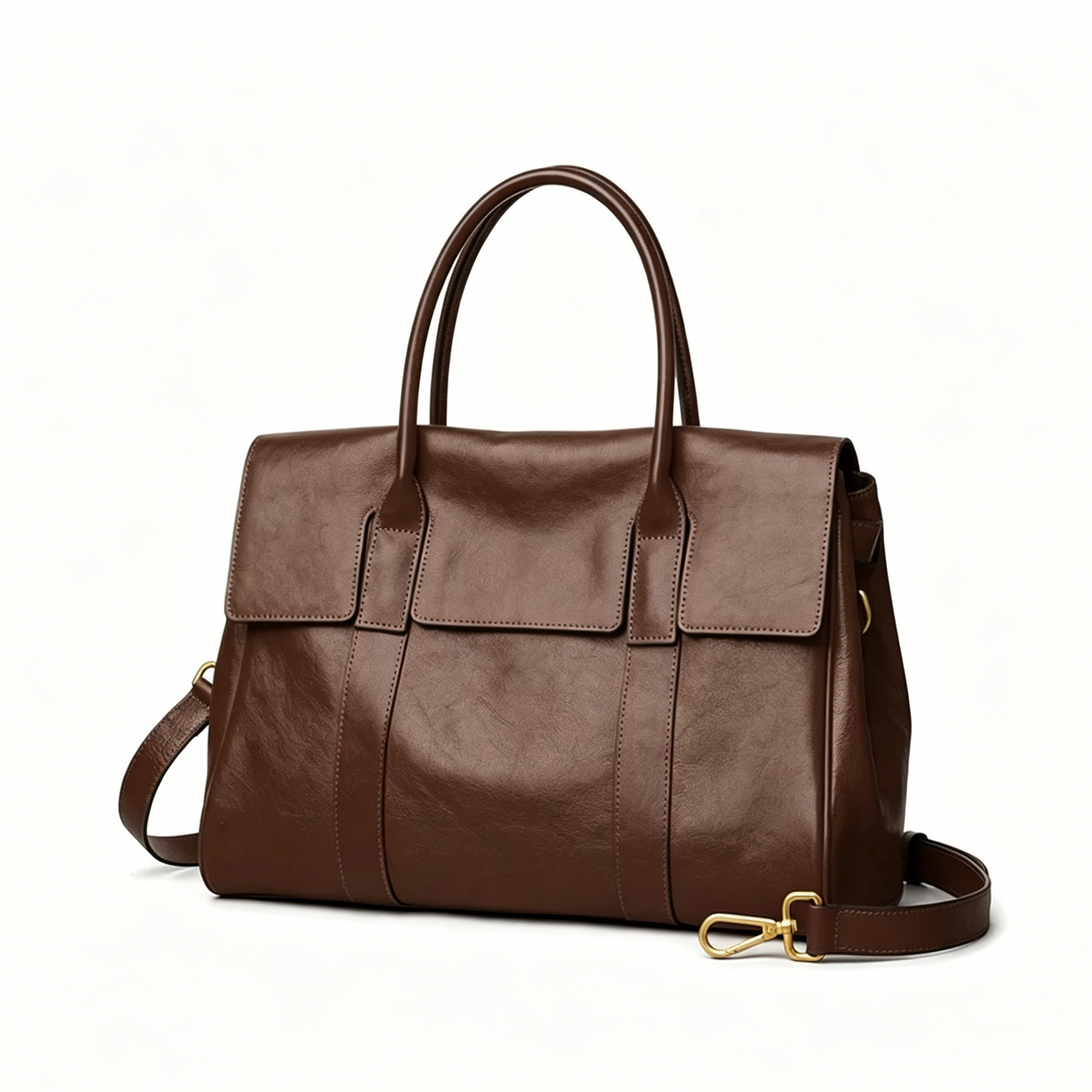 Flap Dual Carry Horizontal Structured Doctor Handbag