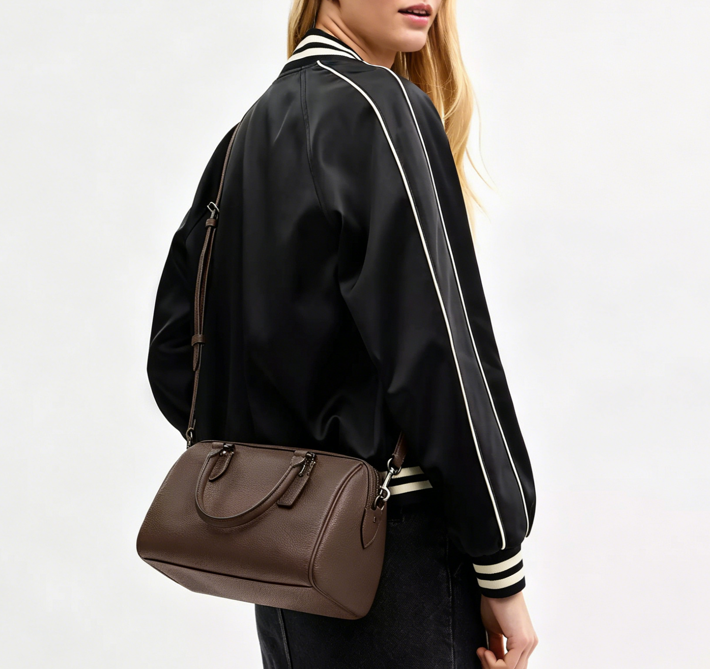 Multi Carry Barrel Satchel Crossbody Handbag