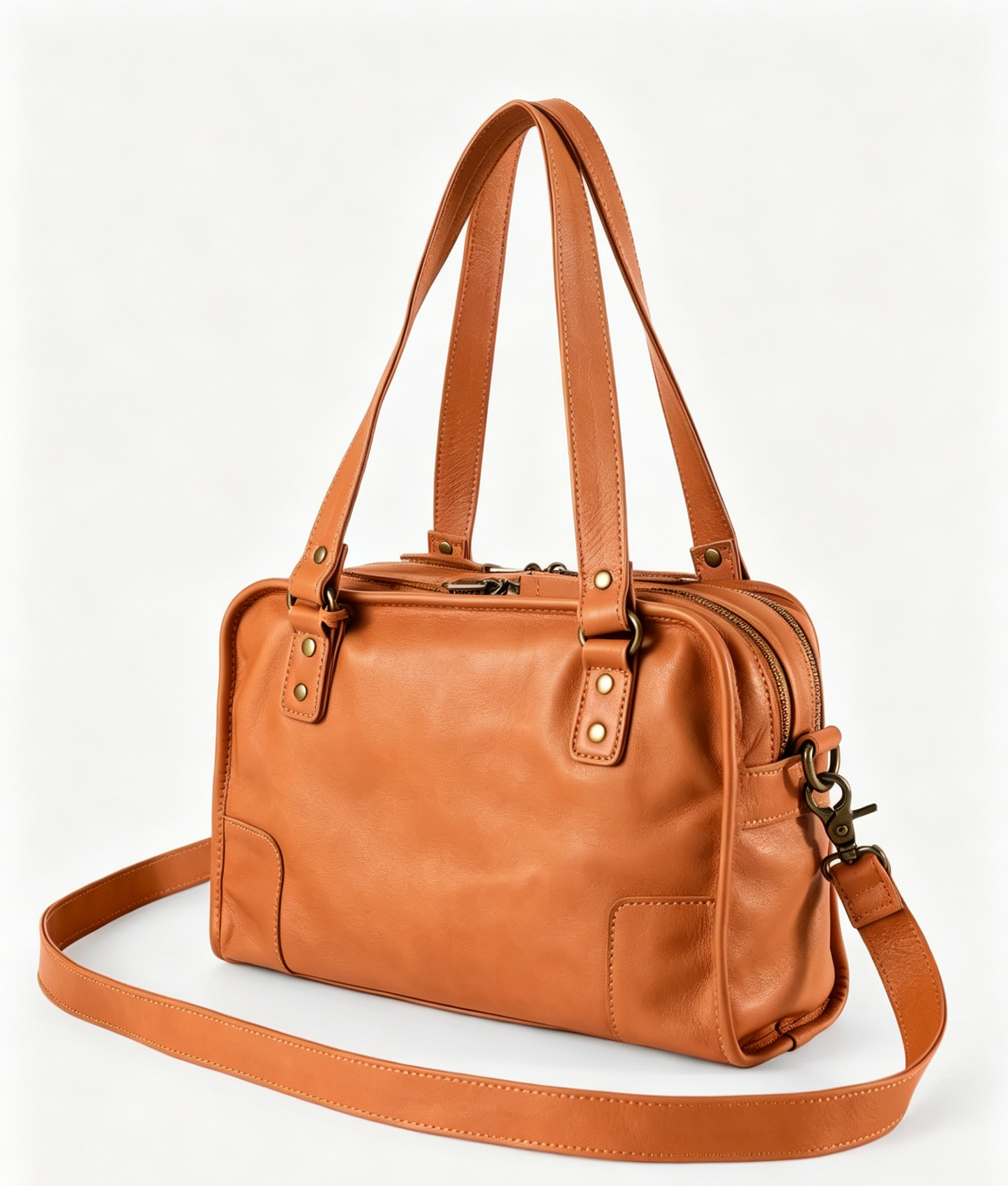 Multi-compartment Dual Carry Rectangular Daily Shoulder Bag