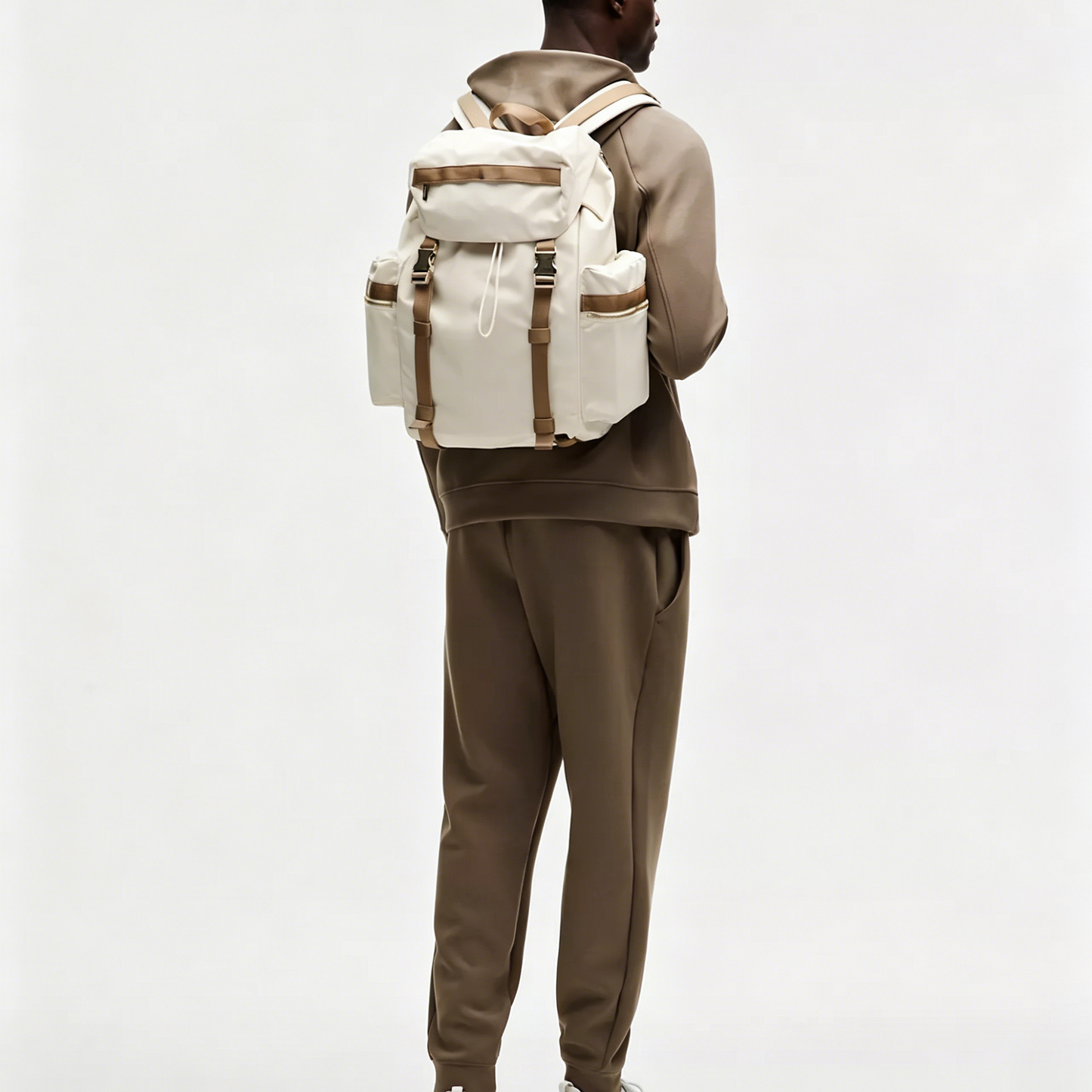 Drawstring Flap Multi-Pocket Lightweight Hiking Backpack