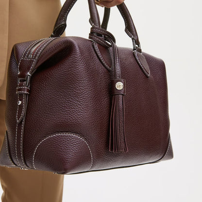 Adjustable Silhouette Tassel Decor Barrel Crossbody Handbag