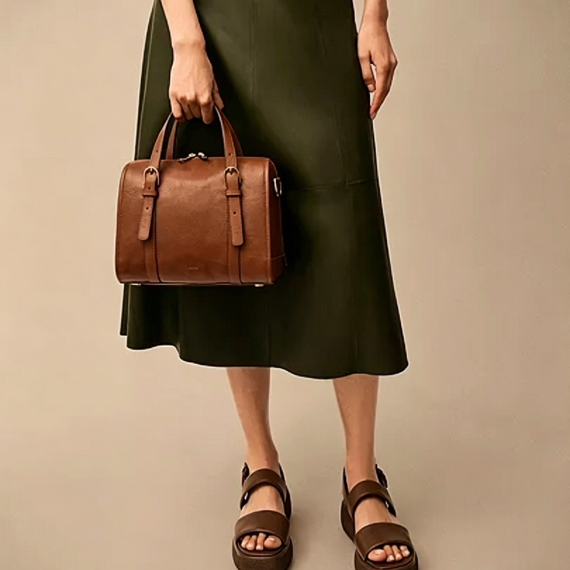 Convertible Dual Carry Structured Doctor Satchel Handbag