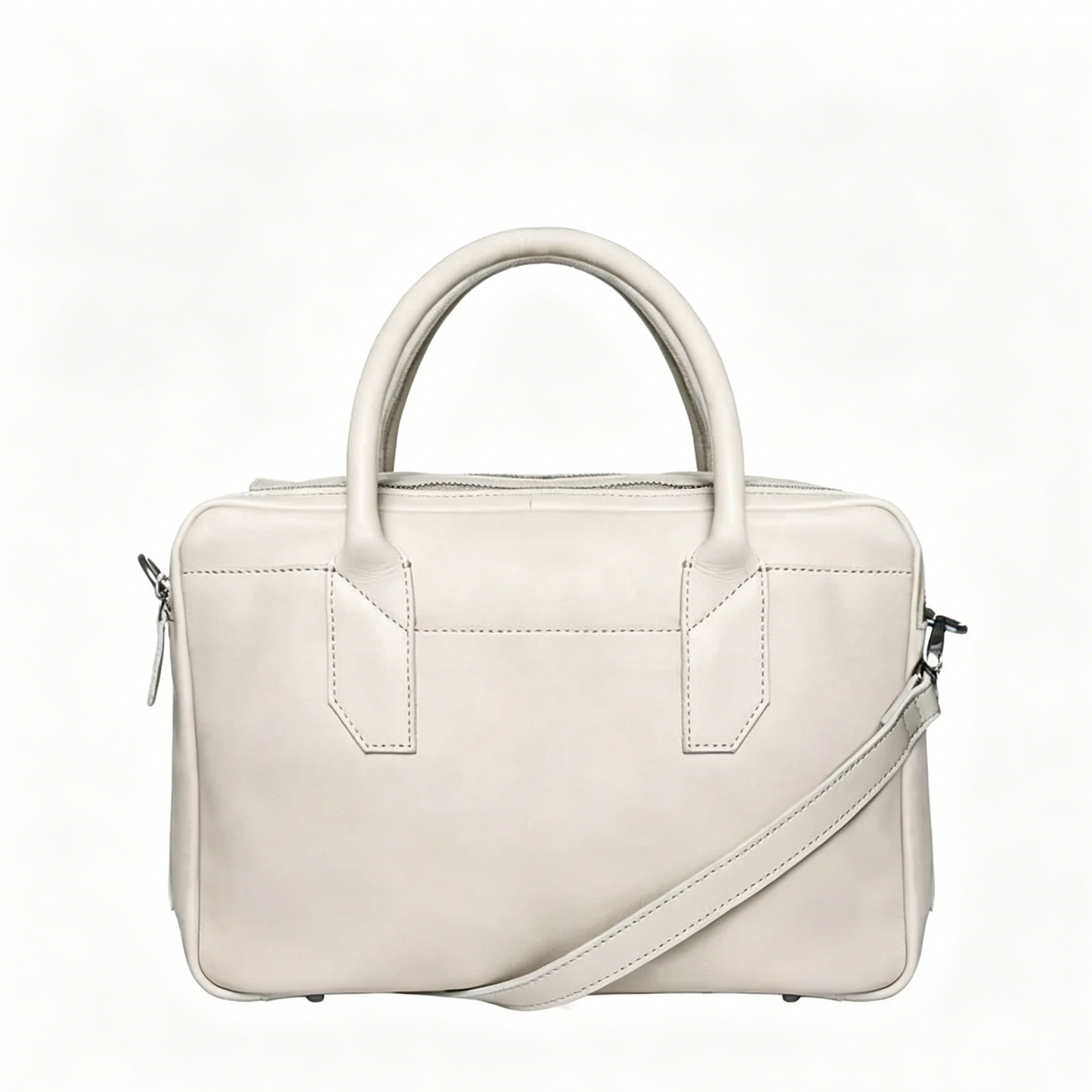 Triple Zip Multi-Compartment Rectangular Doctor Handbag