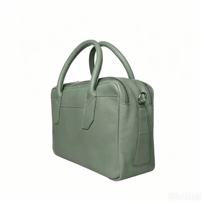 Triple Zip Multi-Compartment Rectangular Doctor Handbag