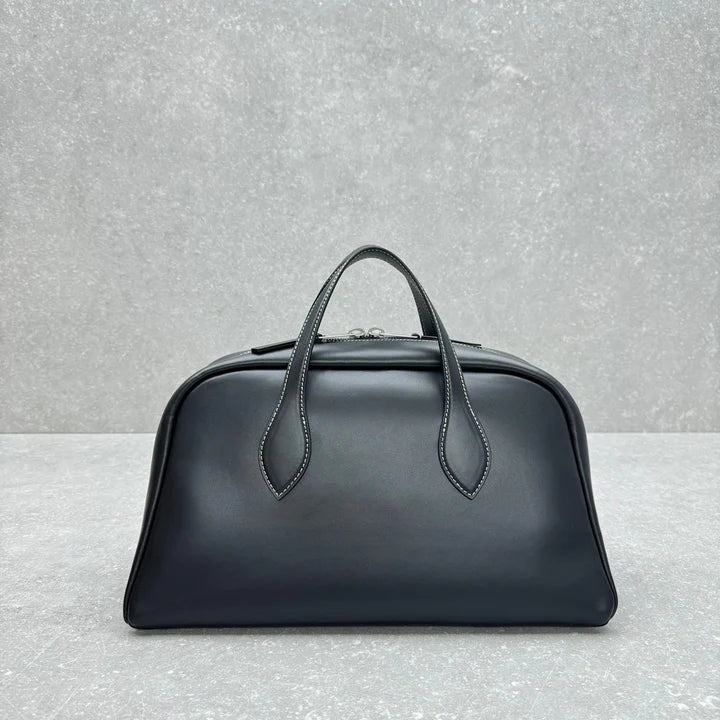 Curved Structured Doctor Handbag With Dual Carry Options