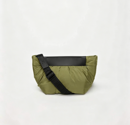 Ruched Puffy Dual Wear Crossbody Clutch Pouch