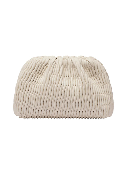 Vertical Ruched Shell Shaped Evening Clutch Purse