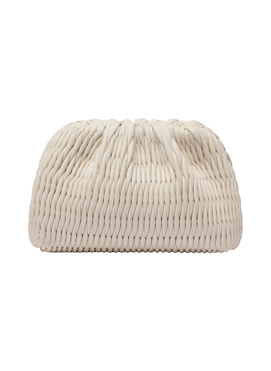 Vertical Ruched Shell Shaped Evening Clutch Purse