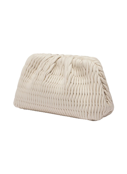 Vertical Ruched Shell Shaped Evening Clutch Purse
