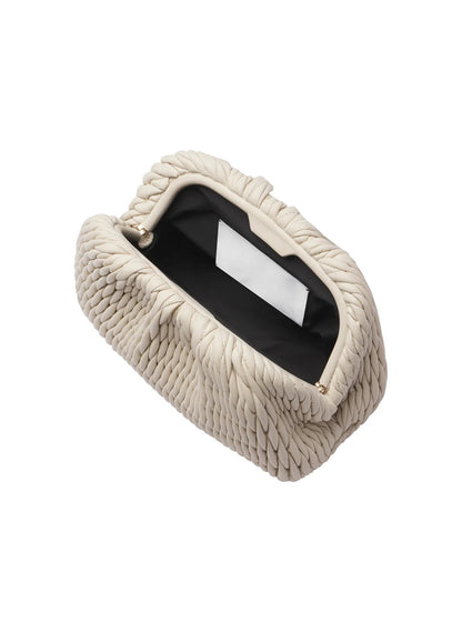 Vertical Ruched Shell Shaped Evening Clutch Purse