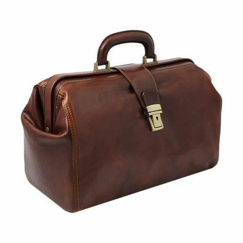 Vintage Lock Buckle Expandable Top Opening Doctor Handbag