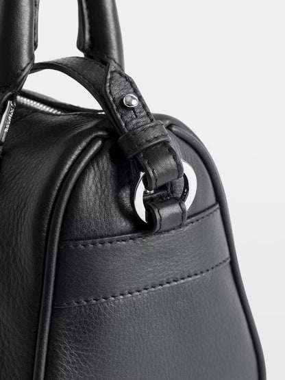 Expandable Side Gusset Mini Barrel Crossbody Bag