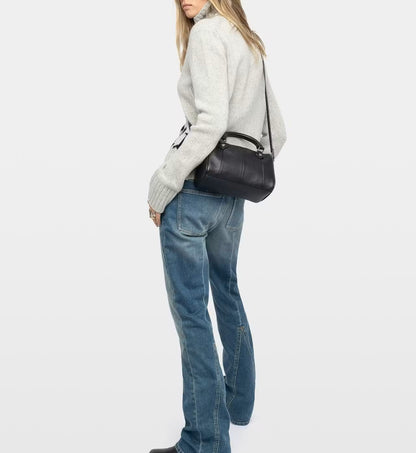 Expandable Side Gusset Mini Barrel Crossbody Bag