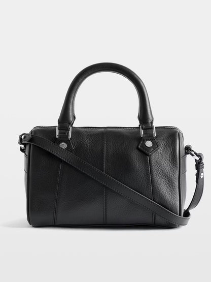 Expandable Side Gusset Mini Barrel Crossbody Bag