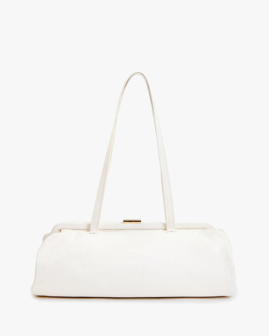 Pushlock Frame Long Barrel Shoulder Baguette Bag
