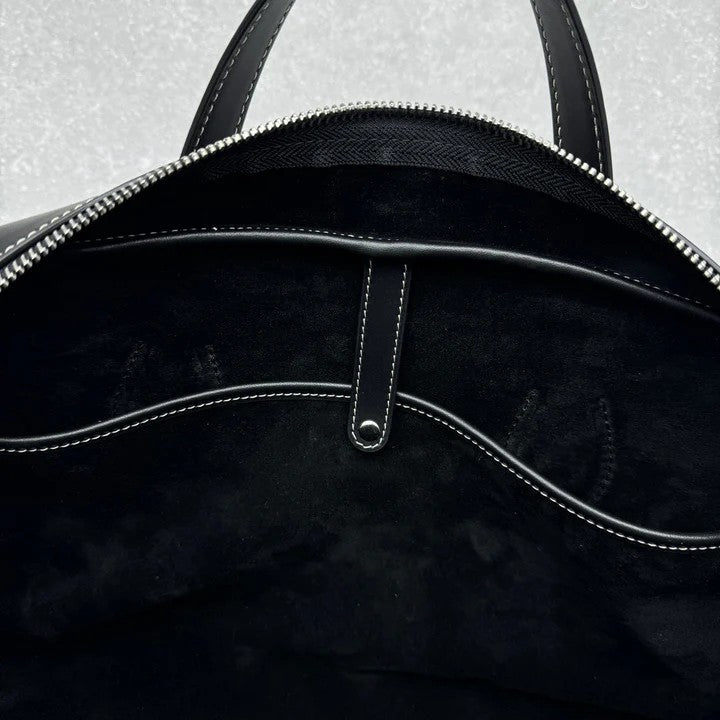 Curved Structured Doctor Handbag With Dual Carry Options