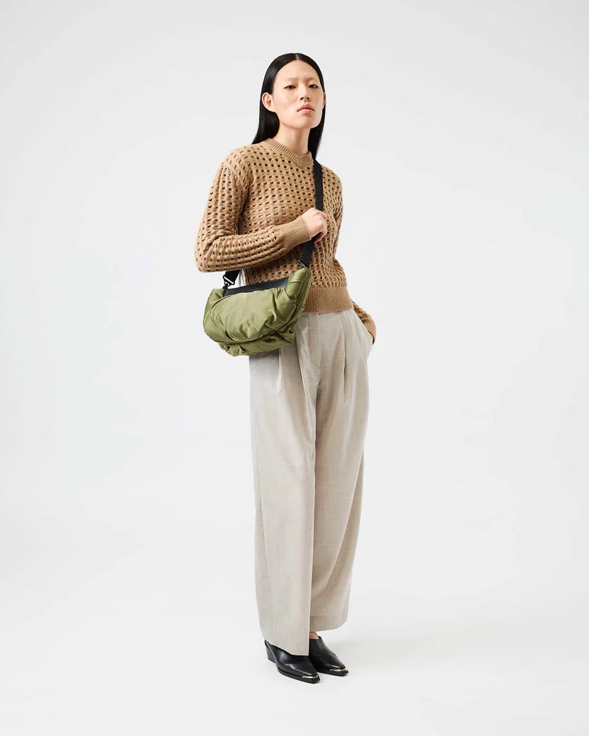 Ruched Puffy Dual Wear Crossbody Clutch Pouch
