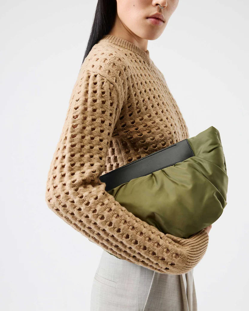 Ruched Puffy Dual Wear Crossbody Clutch Pouch
