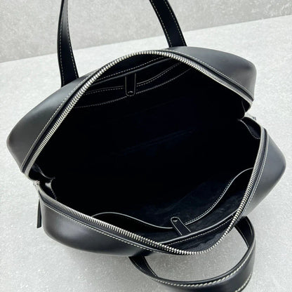 Curved Structured Doctor Handbag With Dual Carry Options