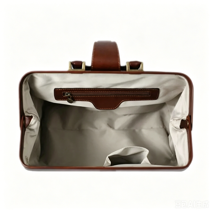 Vintage Lock Buckle Expandable Top Opening Doctor Handbag