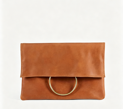Dual-use Foldable Metal Ring Handheld Envelope Pouch